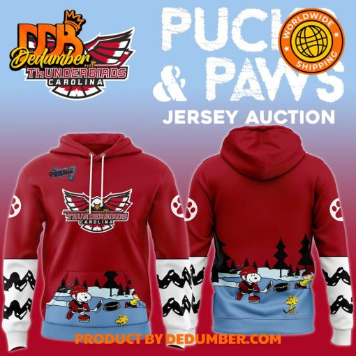 Carolina Thunderbirds x Pucks and Paws 2025 Hoodie, Cap