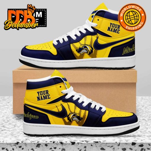 Michigan Wolverines Football Custom Name Nike Air Jordan 1