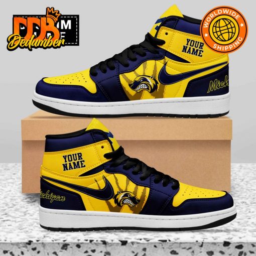 Michigan Wolverines Football Custom Name Nike Air Jordan 1